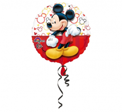 Czerwony balon foliowy z myszką Miki
