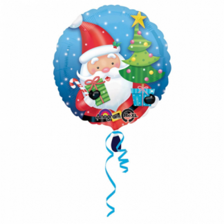 Balon foliowy ze świętym Mikołajem i choinką