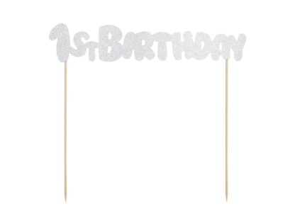 Topper w kształcie napisu "1st birthday"