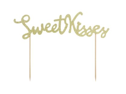 Topper w kształcie napisu "sweet kisses"