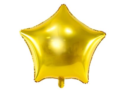 Złoty balon foliowy w kształcie gwiazdki