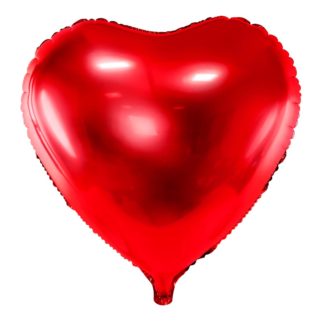 Czerwony balon foliowy w kształcie serca
