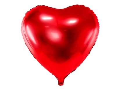 Czerwony balon foliowy w kształcie serca