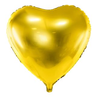 Złoty balon foliowy w kształcie serca