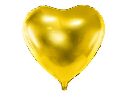 Złoty balon foliowy w kształcie serca