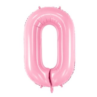 Różowy balon foliowy w kształcie cyfry 0