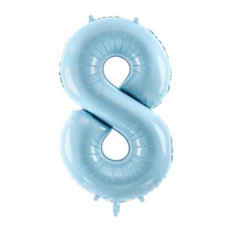 Niebieski balon foliowy w kształcie cyfry 8
