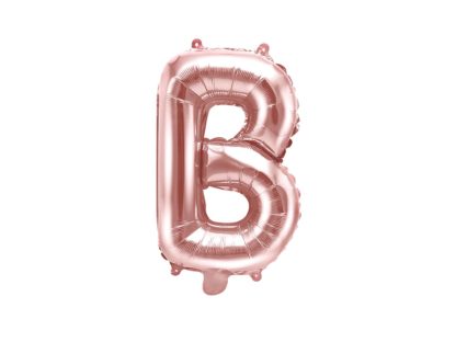 Różowe złoto balon foliowy w kształcie litery B