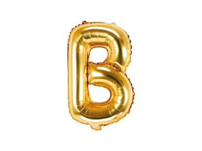 Złoty balon foliowy w kształcie litery B