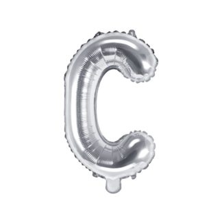 Srebrny balon foliowy w kształcie litery C