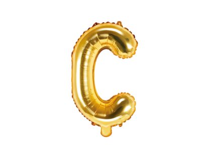 Złoty balon foliowy w kształcie litery C