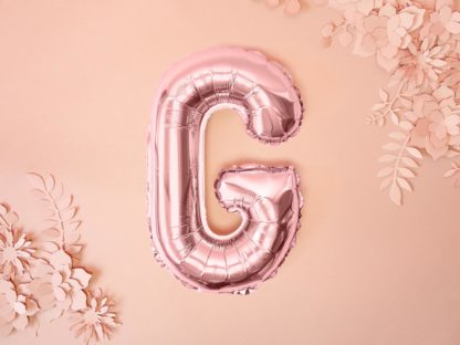 Różowe złoto balon foliowy w kształcie litery G