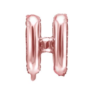 Różowe złoto balon foliowy w kształcie litery H