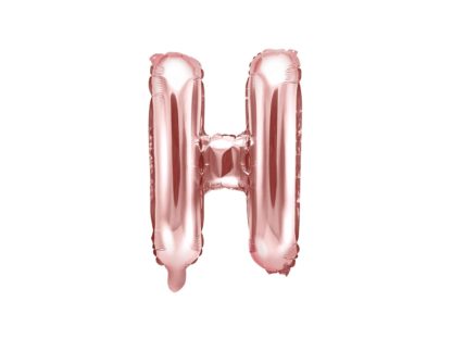Różowe złoto balon foliowy w kształcie litery H