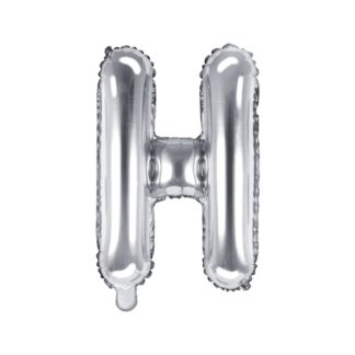 Srebrny balon foliowy w kształcie litery H
