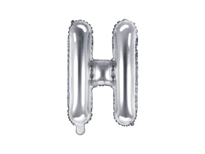 Srebrny balon foliowy w kształcie litery H