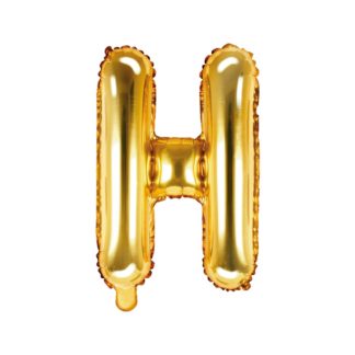 Złoty balon foliowy w kształcie litery H