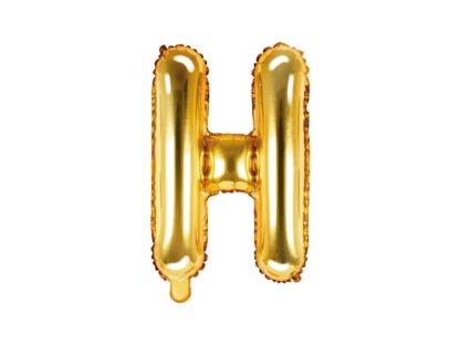 Złoty balon foliowy w kształcie litery H