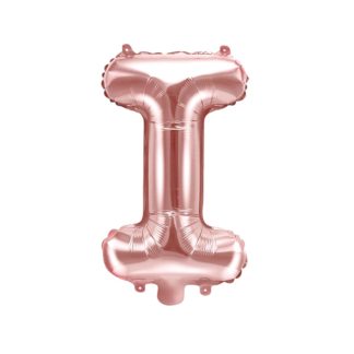 Różowe złoto balon foliowy w kształcie litery I