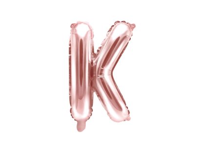 Różowe złoto balon foliowy w kształcie litery K