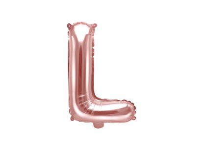 Różowe złoto balon foliowy w kształcie litery L