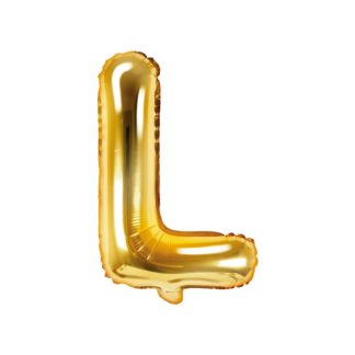 Złoty balon foliowy w kształcie litery L