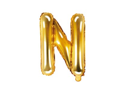 Złoty balon foliowy w kształcie litery N