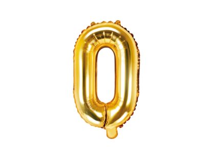 Złoty balon foliowy w kształcie litery O