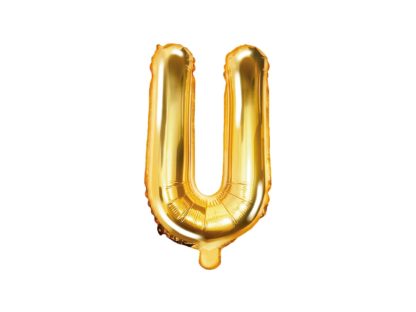 Złoty balon foliowy w kształcie litery U