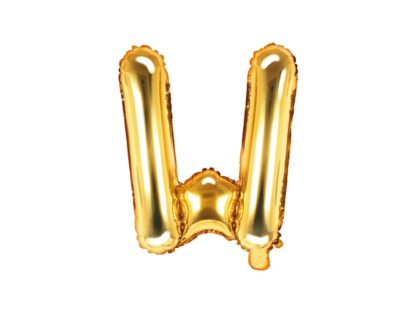 Złoty balon foliowy w kształcie litery W