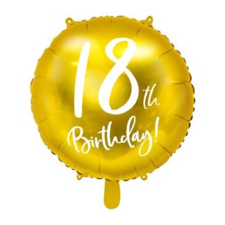 Złoty balon foliowy na 18 urodziny