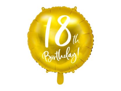 Złoty balon foliowy na 18 urodziny