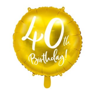 Złoty balon foliowy na 40 urodziny