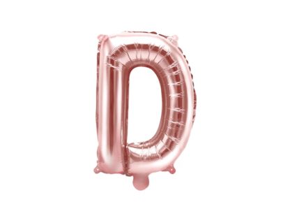 Różowe złoto balon foliowy w kształcie litery D