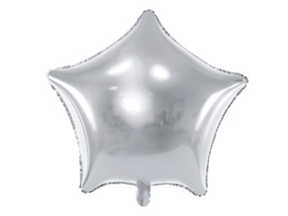 Srebrny balon foliowy w kształcie gwiazdki