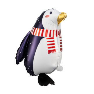 Balon foliowy w kształcie pingwina w szaliku
