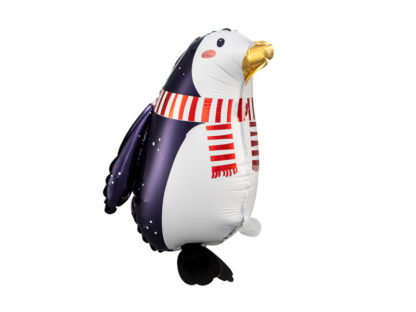 Balon foliowy w kształcie pingwina w szaliku