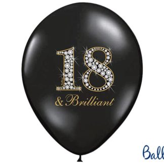 Czarny balon lateksowy na 18 urodziny