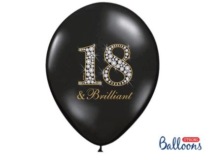 Czarny balon lateksowy na 18 urodziny