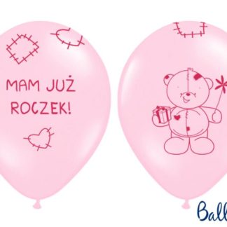 Różowe balony na pierwsze urodziny