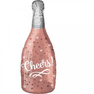 Balon foliowy w kształcie butelki różowego szampana
