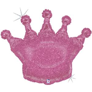 Balon foliowy w kształcie różowej korony