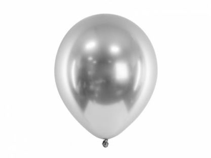 Srebrny balon lateksowy