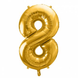 Złoty balon foliowy w kształcie cyfry 8