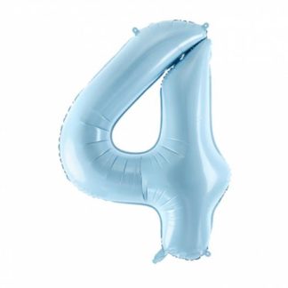 Niebieski balon foliowy w kształcie cyfry 4