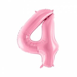 Różowy balon foliowy w kształcie cyfry 4
