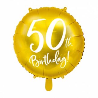 Złoty balon foliowy na 50 urodziny