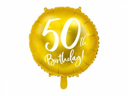 Złoty balon foliowy na 50 urodziny