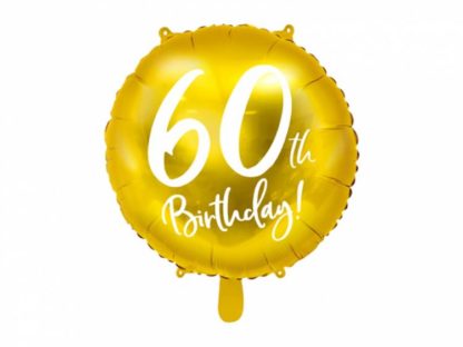 Złoty balon foliowy na 60 urodziny