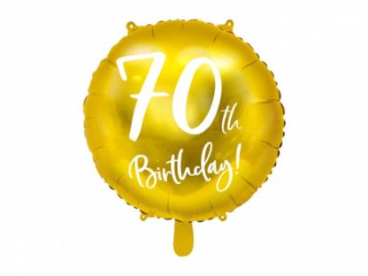 Złoty balon foliowy na 70 urodziny